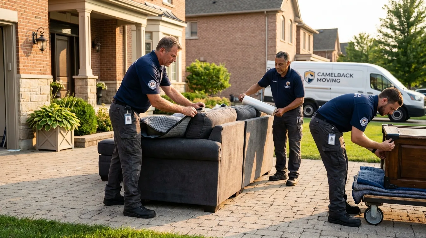 Large estate moving crew wrapping furniture in Shenandoah, PA